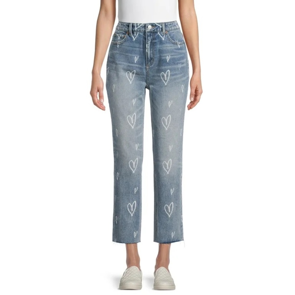 Juniors' High Rise Slim Straight Cropped